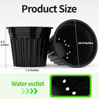 24 Pcs 3 GallonPlanter Nursery Pots, Seed Starting Pot Plastic Flower Seedling Pots with Drainage Holes Flexible Plant Container for Indoor Outdoor Garden Lawn Yard Plants Seedlings (24, 3 Gallon)