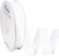 Ribbli White Burlap Wired Ribbon, 1” Inch x Continuous 20 Yard, White Wired Ribbon for Wreaths,Big Bows,Tree Decoration,Outdoor Decoration