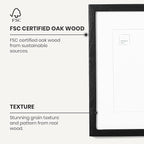 Opposite Wall - 12x12 in - Black Solid Oak Wood Picture Frame - Lightweight, Versatile & Shatterproof - Wall Hanging Poster or Photo Frame - Wall Decor for Office, Gallery & Home