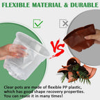 30 Pack 7/6/5/4/3 Inch Clear Nursery Pots for Plants, Flexible Plastic Plant Pots with Drainage Holes, Transparent Seed Starter Pots Variety Pack for Succulents, Seedlings, Flowers, Vegetable