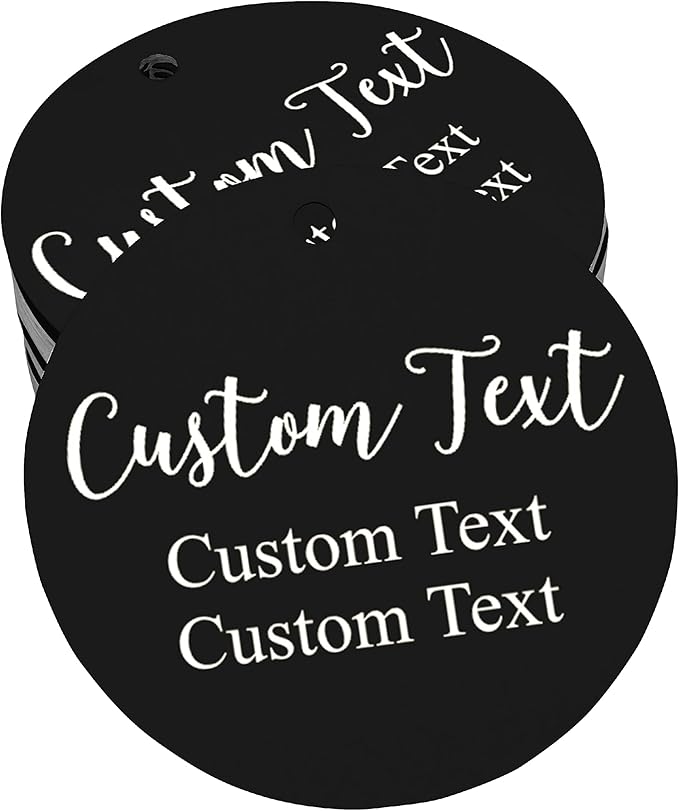 Custom Tags for Handmade Items, Personalized Tags for Favors, Customized Hang Tag for Clothing, Customized Gifts Wrapping Labels, Wedding Items Birthday Party Favors with String (Round Shape)