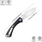 Sitivien ST147 Folding Pocket Knife,14C28N Steel Blade with G10 Handle Utility Knife EDC Tool Knife for Outdoor Camping,Hiking,Hunting(Black)
