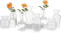 Mini Glass Vases for Centerpieces - Hewory Clear Small Bud Vases in Bulk, Cute Flower Vases Set for Wedding, Home Decoration, Table Decor (Clear, 8)
