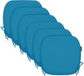 SleepMan Outdoor 17"x16" Chair Cushions with Ties Set of 6, Water Resistant All Weather U-Shape Seat Pads for Patio Garden Furniture Indoor Fade Resistant Patio Cushions (Indigo Blue)