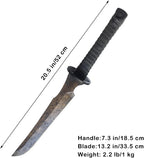 Full Tang Carbon Steel Machete Sword with Leather Sheath for Practice, Outdoor Use, Collection-20.5 Inch