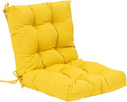 QILLOWAY Outdoor Chair Cushion for Patio Furniture, Waterproof Patio Cushions with Ties, Fade Resistant Replacement Pads for Outdoor Rocking Chairs,Yellow