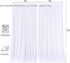 AK TRADING CO. 10 feet x 10 feet Polyester Backdrop Drapes Curtains Panels with Rod Pockets - Wedding Ceremony Party Home Window Decorations - White