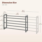 FAVOOSTY 3-Tier Expandable Shoe Rack, Adjustable Shoe Shelf Storage Organizer Space Saving Metal Free Standing Shoe Rack for Entryway Closet Doorway, Silver Grey