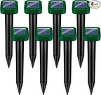 2026 New Mole Repellent Solar Powered, IP65 Waterproof Ultrasonic Gopher Repellent Snake Repellent for Yard Lawn Garden, Groundhog Vole Chipmunk Armadillo Squirrel Rodent Deterrent Stakes,8 Pack