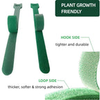CHZKVOY 100Pcs 6-Inch Green Reusable Adjustable Plant Ties & Garden Tape