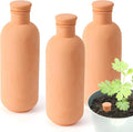 3pcs Ollas 10×3.5×3.5inch Terracotta Watering Pots Self Watering Planter Watering System 30.5oz Plant Watering Globes Clay Watering Pot with lid Terra Cotta Clay Irrigation Globes