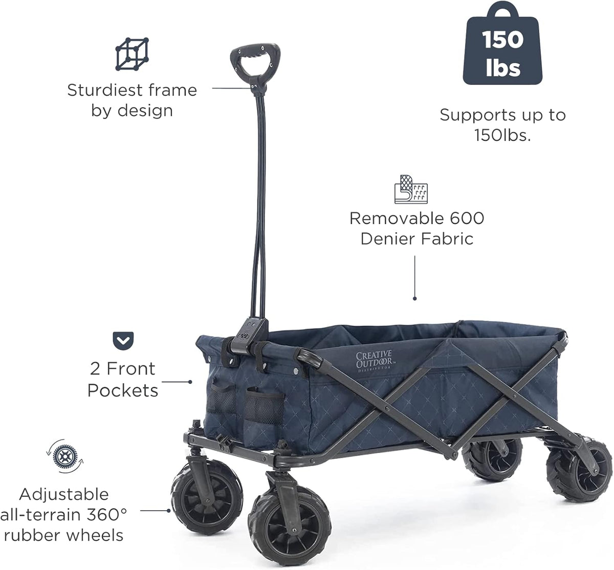 Creative Outdoor Original Folding Wagon All-Terrain Wheels