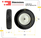 2-Pack 4.80-8 Wheelbarrow Tire and wheel with 3"-6''Centered Hub, 3/4" or 5/8''or 1/2'' Bearings, 16‘’ Tire Assembly for Hand Truck,Garden Cart (4.80/4.00-8 Flat Free,3"Center Hub,Knobby Tread)