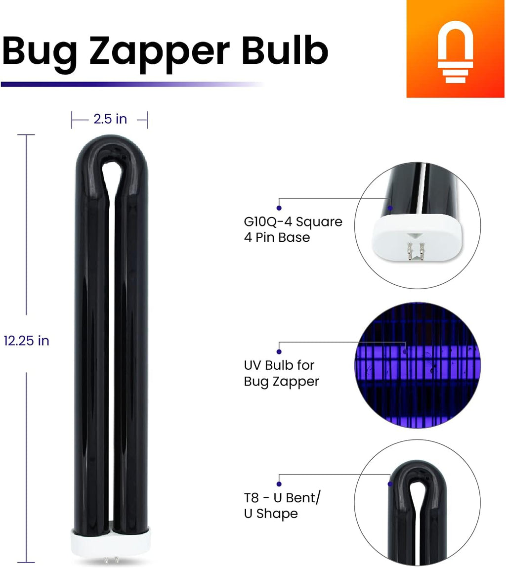 40 Watt Bug Zapper Bulb Replacement for Stinger B4045-4 UVB45 by Lumenivo - UV Blacklight Replacement Bulb for Bug Zapper Outdoor and Indoor Fly Trap for Home - 3 Bulbs