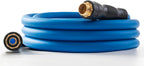 5/8" Hot/Cold Water Hose 20ft, -50℉ To 190℉ Heavy Duty,Flexible,Burst 600 Psi 3/4" Brass Fittings with Swivel Grip Handle for Outdoor,Yard, Farm, Blue
