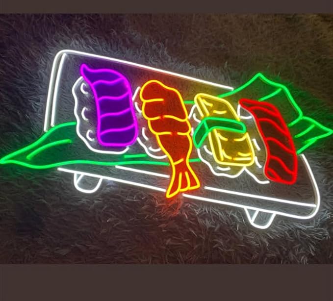 Japanese Sushi Neon Sign, Japanese Sushi Led Sign, Custom Neon Sign, Japanese Sushi Restaurant Decor, Sushi Store Art, Sushi Lover Gift Size:23inch