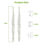 Wdmxszdq Macrame Plant Hanger Set of 2, 35 Inch Indoor Hanging Planter with 4 Hooks, Macrame Plant Hangers for Pots, No Tassels Boho Home Decor, Ivory (Pots Not Included)