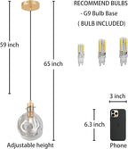 Pendant Lights Kitchen Island Organic Globe Smoky Color Modern Blown Glass Kit Adjustable Cord Hanging Light Fixtures Table Bar Dining Room Counter Bedroom Diameter 5.9 Inch