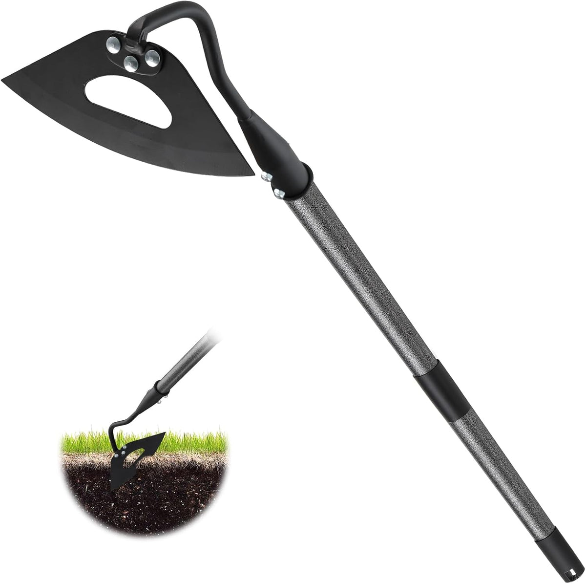 Hoe Garden Tool with 70Inch Long Handle, Heavy Duty Garden Hoes for Weeding Loosening Soil Digging Planting Ridging, Handy Hoe Gardening Tools Weeding Hoe