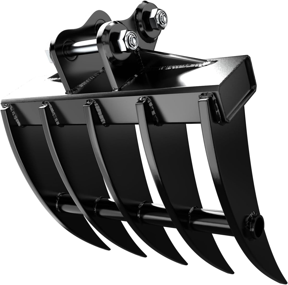 Mini Excavator Attachment Rake, Metal Wide Backhoe Rake Fit for 0.8T-1.5T Mini Excavators - Upgraded High-Thickness Steel‌ - Replace Hydraulic Tilt Excavator Attachment
