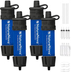 Mini Water Filter NatureNova Portable Emergency Water Filtration System Hiking Camping Straw Survival Gear Emergency Preparedness