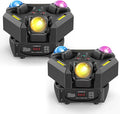 Three Head Rotation Moving Head Stage Lights 9 X 10W RGB LED DJ Lighting with DMX Mode Sound Stage Lighs and Parties Lights Activated for Party Wedding Concert Disco DJ Concert Show (2 Pack)