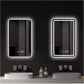 Bathroom Mirror with LED Lights, Backlit Illuminated Bathroom Mirror Wall Mounted Multifunction Vanity Mirror with 3 LED Light Color Dimmable and Demister Pad,(A,H50*W70CM/H19.6*W27.5IN)