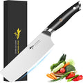 MAD SHARK Nakiri Knife 7 inch Chef Knives, Vegetable Kitchen Knife with High Carbon Stainless Steel Blade, Multipurpose Asian Knife for Chopping, Cutting and Slicing with Ergonomic Handle