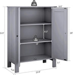 Bathroom Cabinet, Modern Bathroom Floor Storage Cabinet, Freestanding Organizer with Adjustable Shelves & Double Doors, 3-Tier Home Living Room Furniture