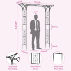 Garden Arch Trellis 7FT Wedding Arch Backdrop Stand,Metal Garden Arbor Trellis for Plant Climbing Outdoor, Plant Arch with Anchored Pile, Flower Arch Stand Balloon Decor,Archway Pergola