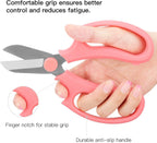 Housolution Flower Scissors, Strong Floral Shears, Premium Steel Garden Pruning Shears Floral Fruits Leaf Scissors Hand Pruner Snip Trimming Tool for Gardening Flower Arrangement, Pink