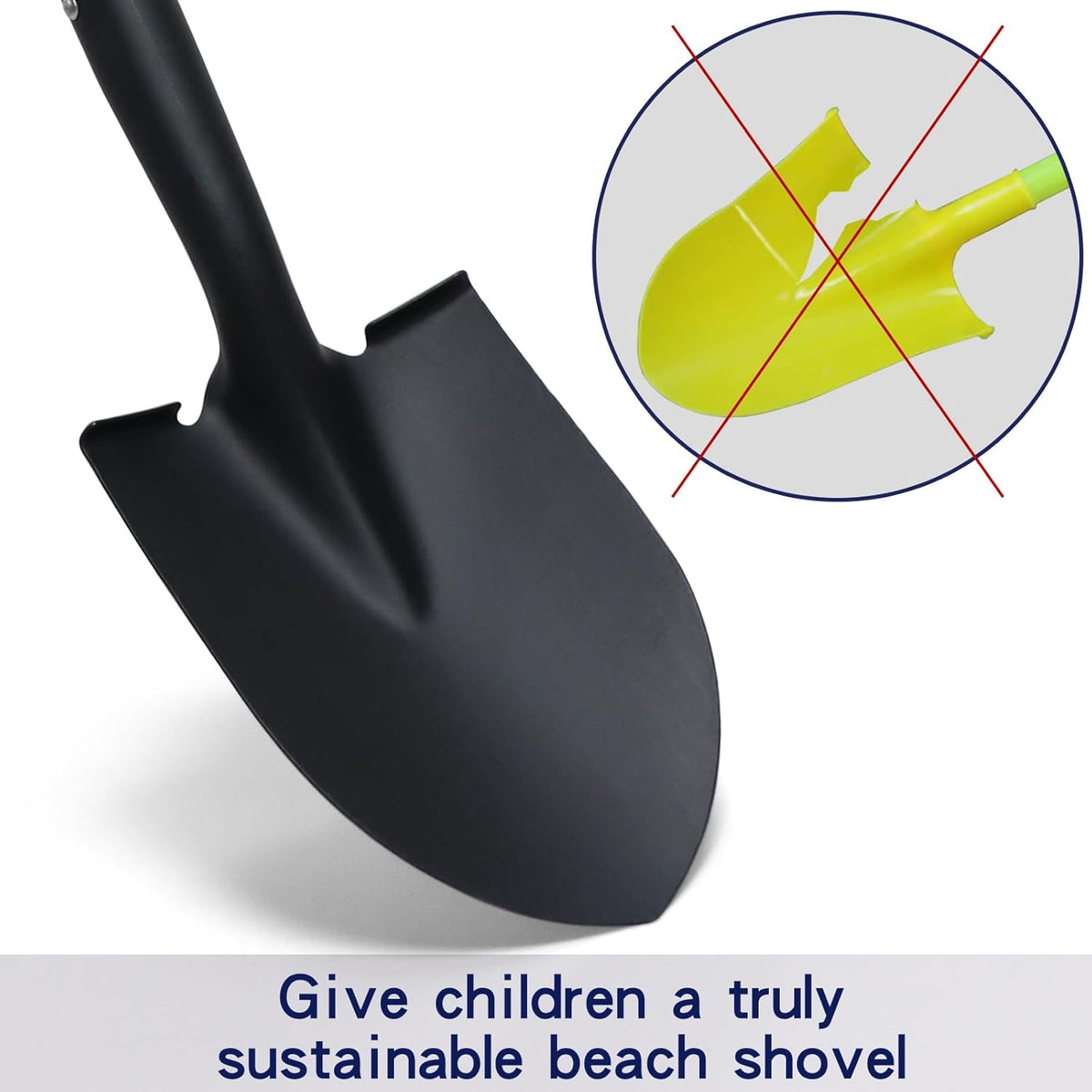 WIKER Beach Shovel,Kids Shovels for Digging,Short Handle Metal Shovel,Small Shovels for Gardening,Camping,Planting,28Inches,Green