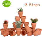 FCFKUK 24pcs Mini Clay Pots, 2.5'' Terracotta Pottery Planters, Cactus Flower Succulents Nursery Pots, with Drainage Hole, for Indoor/Outdoor