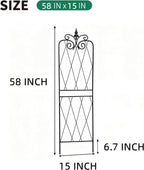 Garden Trellis for Climbing Plants 59inch x15inch Rustproof Metal Vine Trellises for Outdoor Climbing Plants Support Structures A (150cm) 2Pack