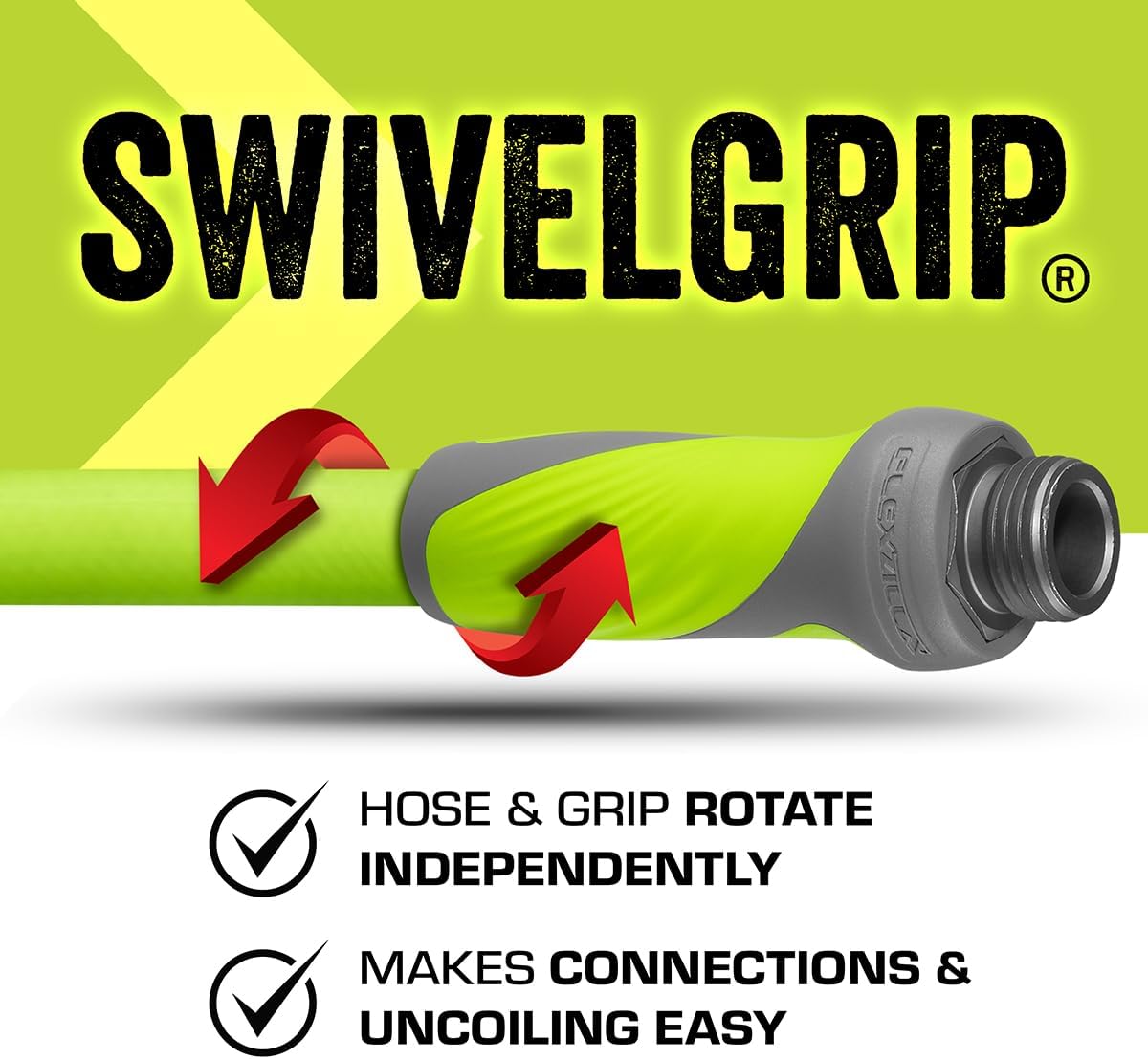 Flexzilla Garden Hose with SwivelGrip, 5/8 in. x 25 ft., Lightweight All-Weather Water Hose, Durable and Flexible, Leak-Free Connections