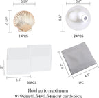UNIQOOO 24Pcs Decorative Gold Shell Place Card Holders Bulk, Scallop Name Card Stands Set, for Beach Wedding Decor Coastal Favors, Table Setting, Business Card, Name Tag, Party Food Labels