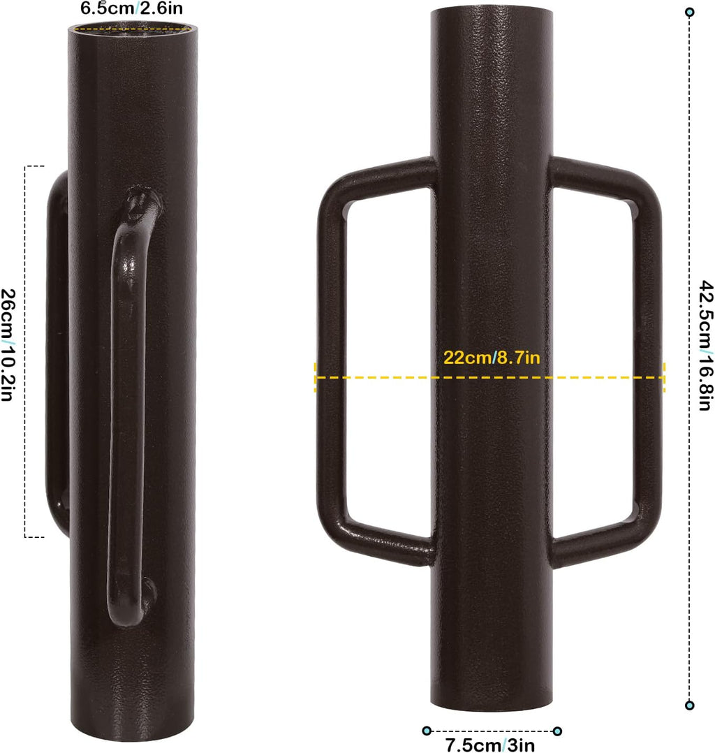 Urban Deco Fence Post Driver with Handle Steel Head Fence Post Driver 16.8 Inch T Post Driver/Rammer Brown Hand Heavy Duty Post Pounder
