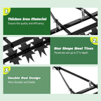 32" Tow Behind Lawn Aerator with Galvanized Steel Tines and Wide Tow Bar Black Lawn Aerator, Soil Penetrator Spikes Tractor for Home Yard Farm Use