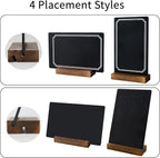 6 Pack Small Chalkboard Signs With Stand, 8x5'' Table Top With Wooden Base, Double-Sided Mini for Food Message Boards Restaurant Bar Party Store Decoration