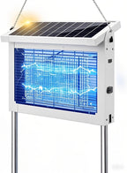 Solar Bug Zapper Outdoor, Mosquito Zapper Waterproof Electric Fly Zapper Rechargeable Mosquito Killer Lamp with 10W Solar Panel, 4500V Cordless Fly Trap for Backyard, Patio, Garden, RV, Camping