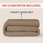 Kotton Culture 1 Pc Custom Size Duvet Cover Only -100% Egyptian Cotton Sateen 600 Thread Count Ultra Soft Premium Durable Comforter Cover Zipper Closure & Corner Ties (Taupe, Custom)