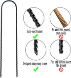 DTANX 12 Pack 12 Inch Rebar Stakes Heavy Duty Trampoline Anchors, Garden Stakes Tent Stakes Steel Ground Anchors, Black