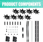 35 Inch Tow Behind Plug Aerator, Pull Behind Lawn Aerator Tool with Star Shaped Brass Nails, Spike Aerator for Lawn Soil Dredging, Yard, Garden Can Be Applied