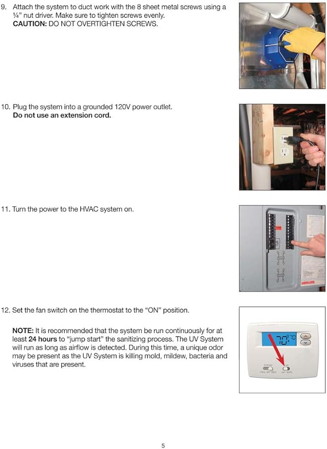 OdorStop OS36PRO UV Air Purifier 36W System with Energy Saving Airflow Sensor and 16-in Bulbs