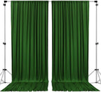 AK TRADING CO. 10 feet x 10 feet Valley Green Polyester Backdrop Drapes Curtains Panels with Rod Pockets - Wedding Ceremony Party Home Window Decorations