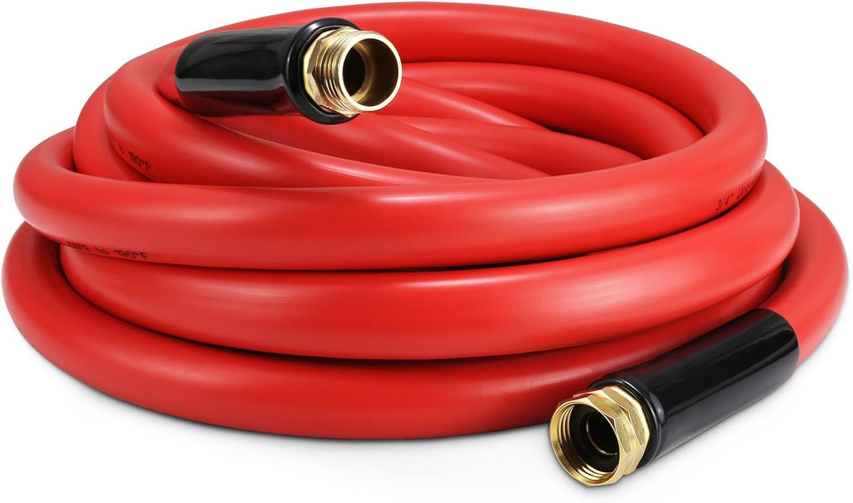 Garden Hose 20 ft x 5/8” Hot Water Hose, -50°F to 190°F,Burst 600Psi Flexible & Lightweight Upgraded Rubber Hoses,3/4” Solid Fittings for All-weather Outdoor Lawn & Garden