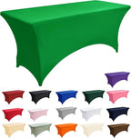 2-Pack 4ft Spandex Table Covers for Rectangular Folding Tables - Wrinkle Resistant Stretch Tight Table Cloths - Ultimate Fitted Table Protector for Parties, Banquet, and Wedding