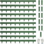10-Pack Galvanized Steel Landscape Lawn Edging - 4.5 inch Height Green Powder Coated Bendable Metal Strips - Hammer-in Edge Border - Yard Pathway Divider 40 inch Each(33Ft Total), #LYLB45GN-US
