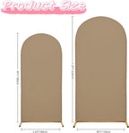 Wedding Arch Covers Arch Backdrop Cover Arch Stand Covers 7.2FT 6FT Set of 2 Arch Cover Spandex Fabric Stretchy Backdrop for Wedding Birthday Party Decoration Baby Shower (Khaki)