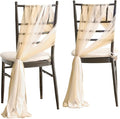 Ling's Moment Wedding Chiffon Chair Sashes Cover Aisle Decorations Draping Fabric Wrinkle-Free with Tie 16 Pcs for Party Ceremony Reception Floral Arrangement Banquet Outdoor Decor